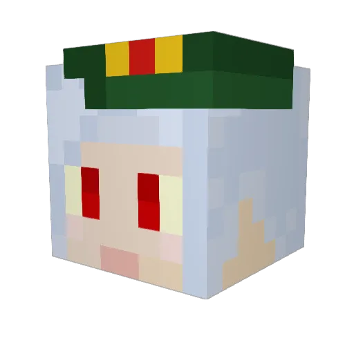 nanaha_redstar Minecraft avatar head, 3D render