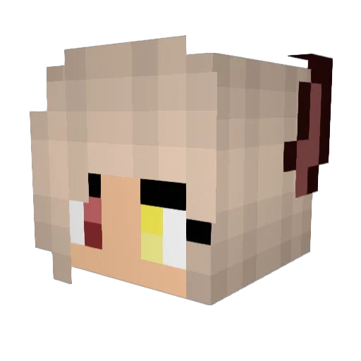 nanako_bai Minecraft avatar head, 3D render
