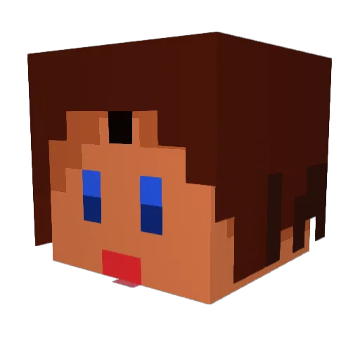 nanakotiro Minecraft avatar head, 3D render