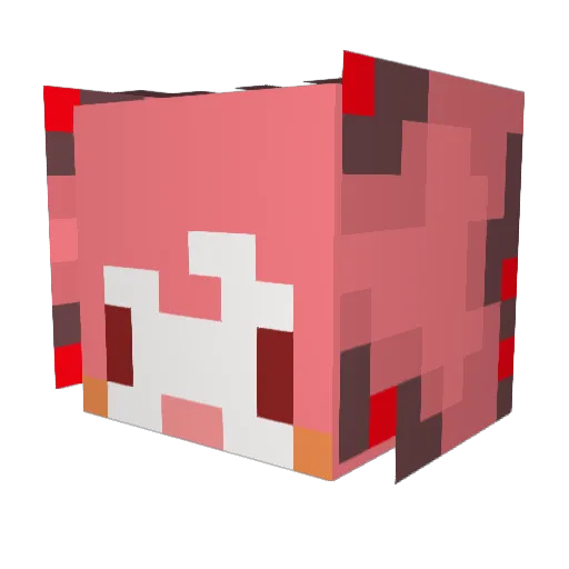 nanamayu Minecraft avatar head, 3D render