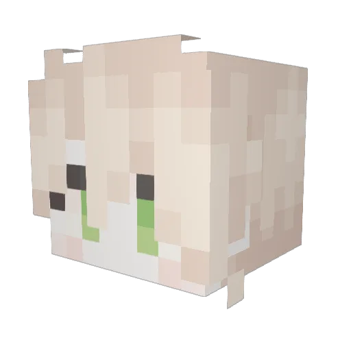 nanamizuRua Minecraft avatar head, 3D render