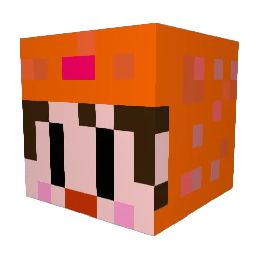 nananami Minecraft avatar head, 3D render