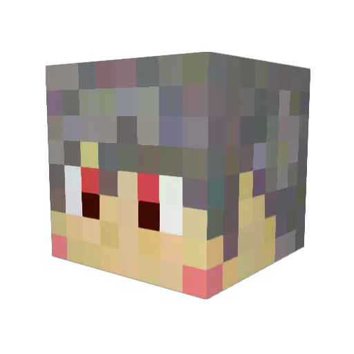 nanashi7017 Minecraft avatar head, 3D render