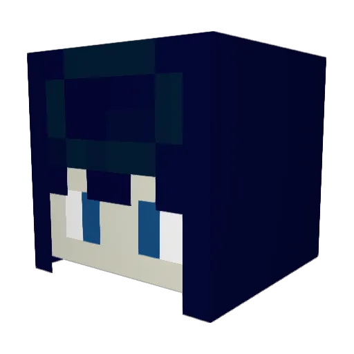 nanashi_Rj Minecraft avatar head, 3D render