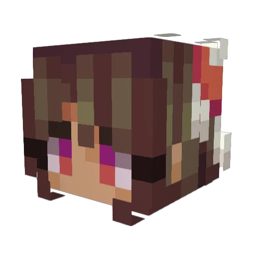 naniuwuu Minecraft avatar head, 3D render