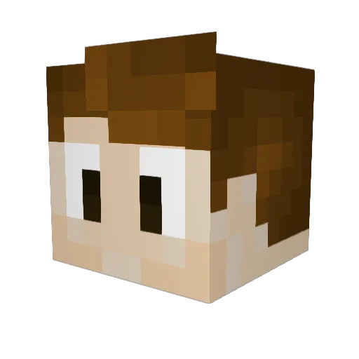 nanoaxo Minecraft avatar head, 3D render
