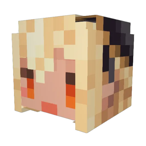 nanonfire Minecraft avatar head, 3D render