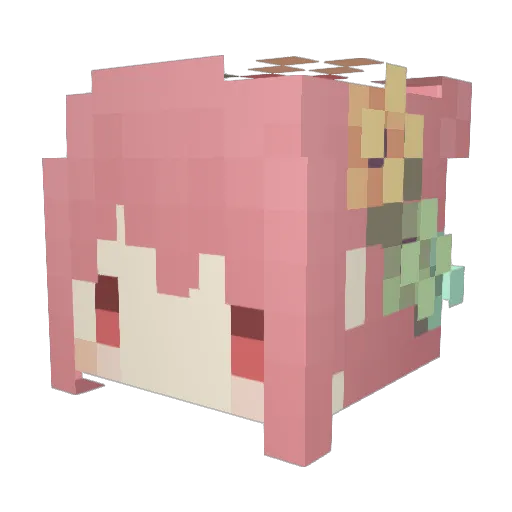 nao_ouo Minecraft avatar head, 3D render