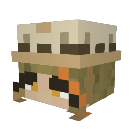 naoclxoxo Minecraft avatar head, 3D render