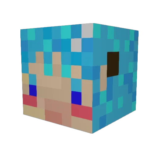 naok1s Minecraft avatar head, 3D render