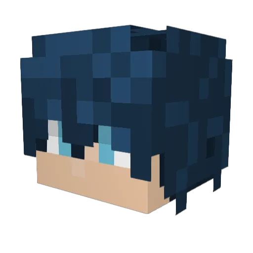 naokiri Minecraft avatar head, 3D render