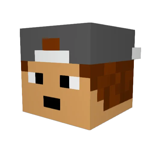 naoroid Minecraft avatar head, 3D render