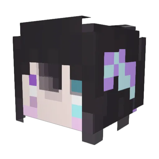 narukaruka Minecraft avatar head, 3D render