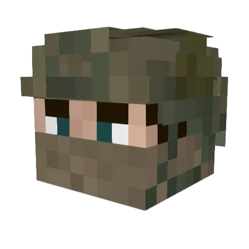 nasista Minecraft avatar head, 3D render