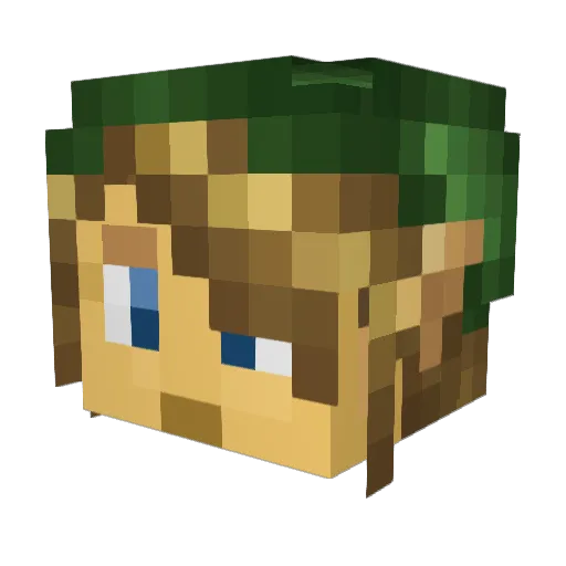 nathantm Minecraft avatar head, 3D render