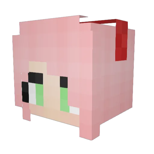 natsiou Minecraft avatar head, 3D render