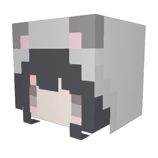 natsu0iN Minecraft avatar head, 3D render
