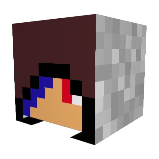 nattesok Minecraft avatar head, 3D render