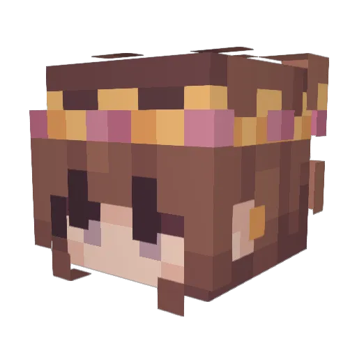 nattykittycatty Minecraft avatar head, 3D render