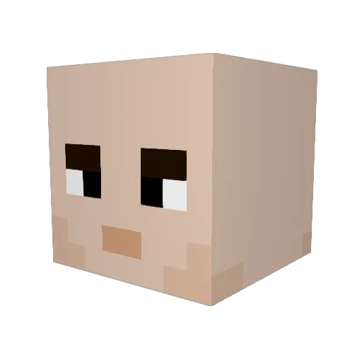 naturalhitman Minecraft avatar head, 3D render