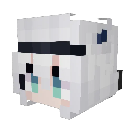 natyune Minecraft avatar head, 3D render
