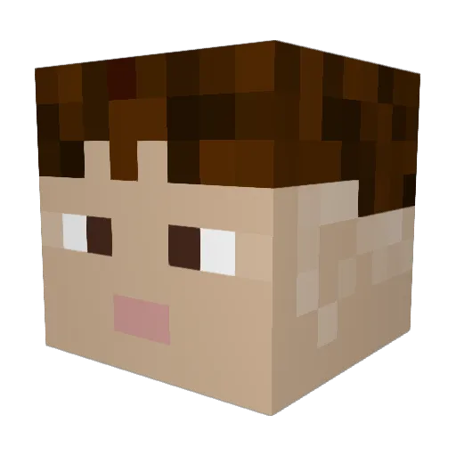 naufraga Minecraft avatar head, 3D render