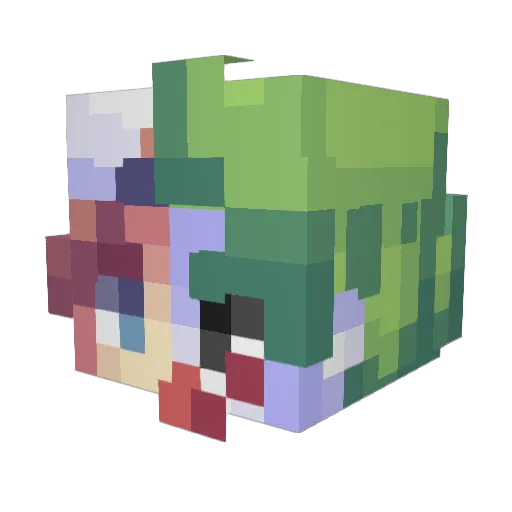 naughttee Minecraft avatar head, 3D render