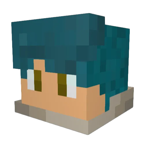 naujss Minecraft avatar head, 3D render