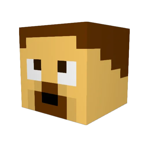 naxoM Minecraft avatar head, 3D render
