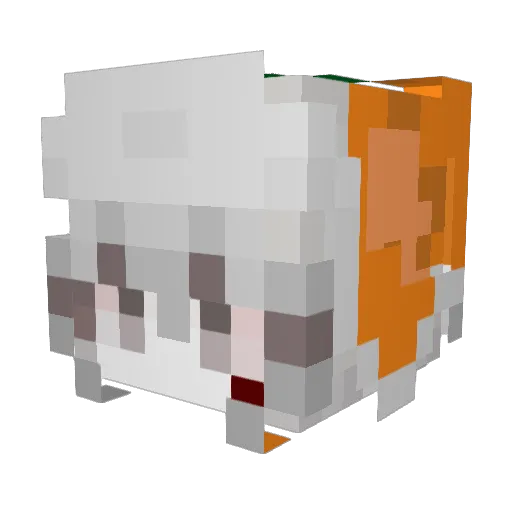 nayo_nezu Minecraft avatar head, 3D render