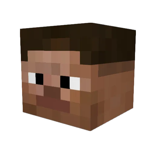 nbaBABA Minecraft avatar head, 3D render