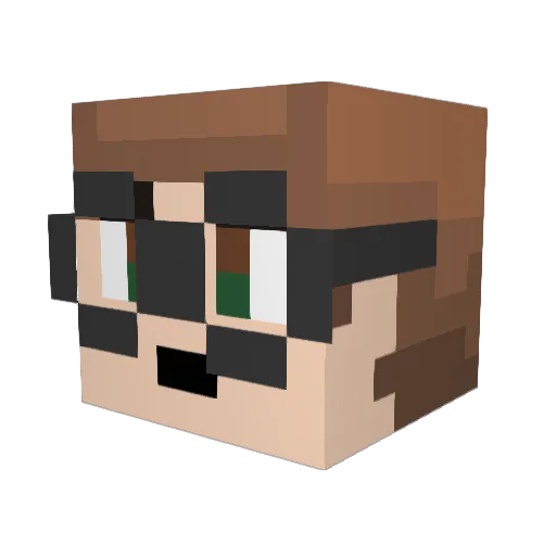 ncb Minecraft avatar head, 3D render