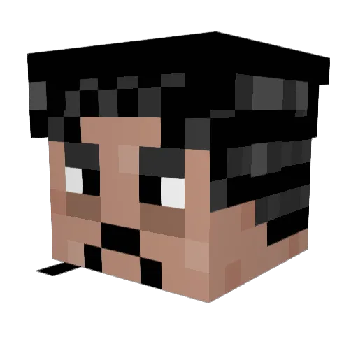 nck Minecraft avatar head, 3D render