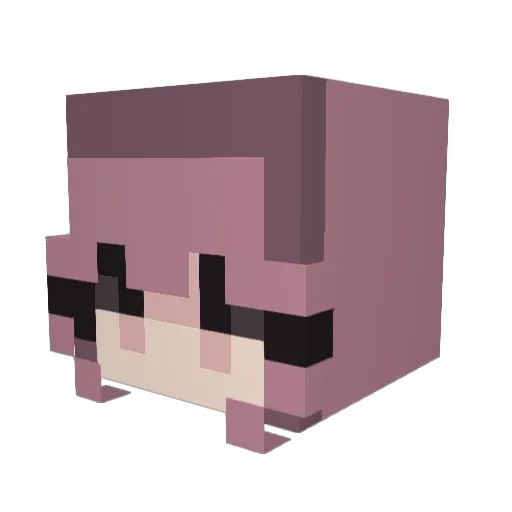 ne3lla Minecraft avatar head, 3D render