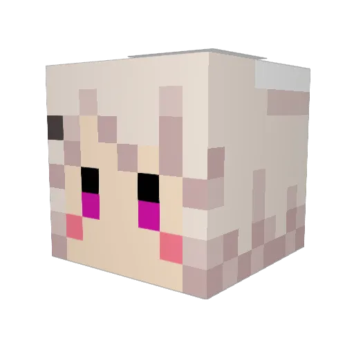 ne_tsu Minecraft avatar head, 3D render