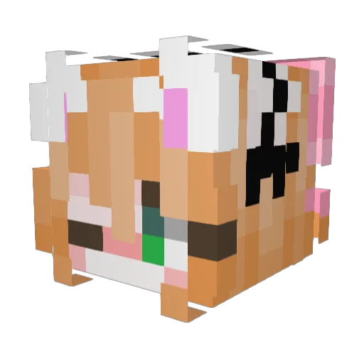 neased Minecraft avatar head, 3D render