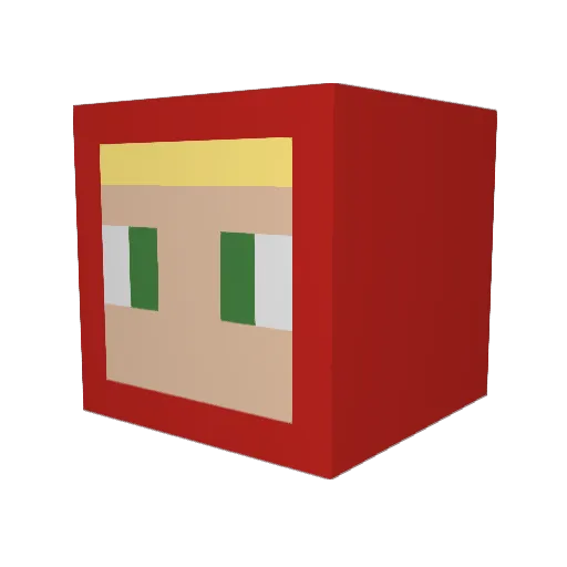 neasyellek Minecraft avatar head, 3D render