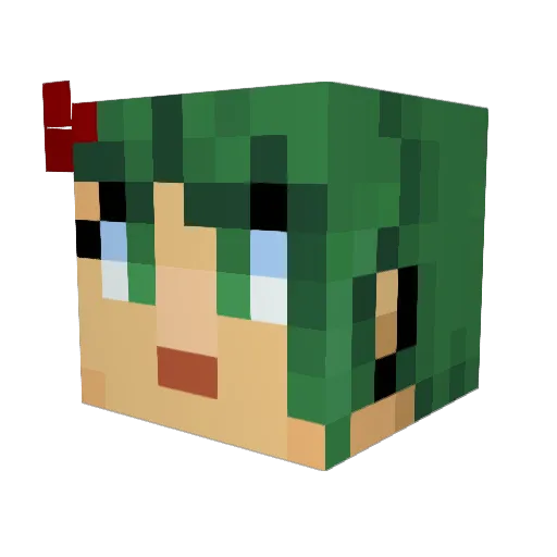 neckklacee Minecraft avatar head, 3D render