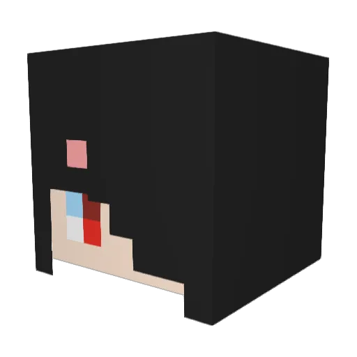 necobikkuri Minecraft avatar head, 3D render