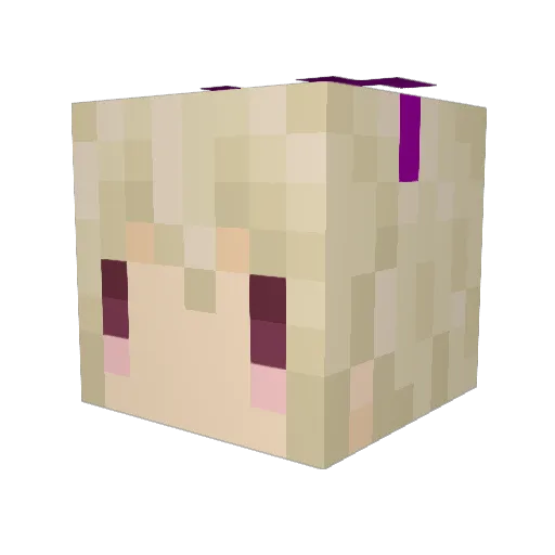 necomazin Minecraft avatar head, 3D render