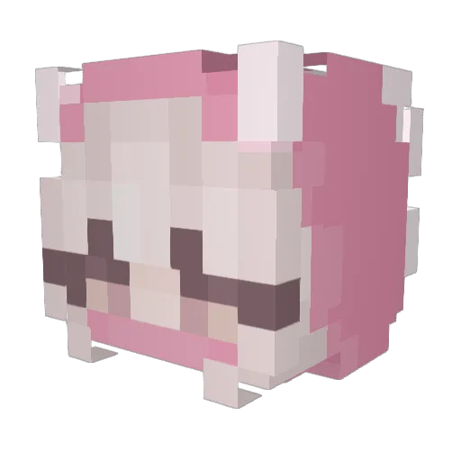 needypeach Minecraft avatar head, 3D render