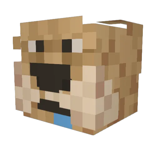 neeguiltouille Minecraft avatar head, 3D render