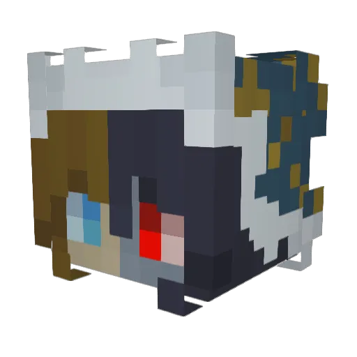 nefinef Minecraft avatar head, 3D render