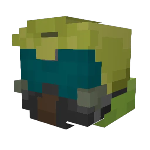 negaus Minecraft avatar head, 3D render
