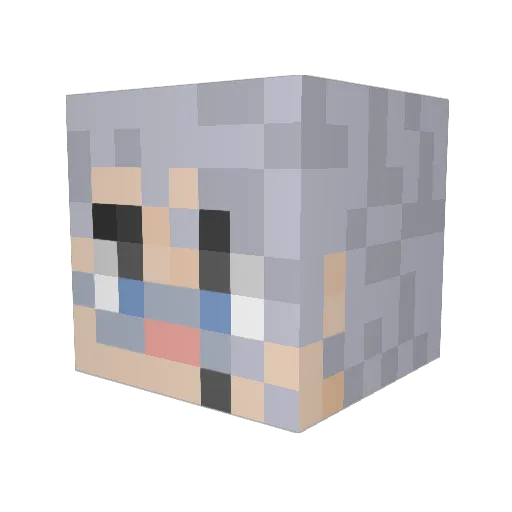 negnegic Minecraft avatar head, 3D render