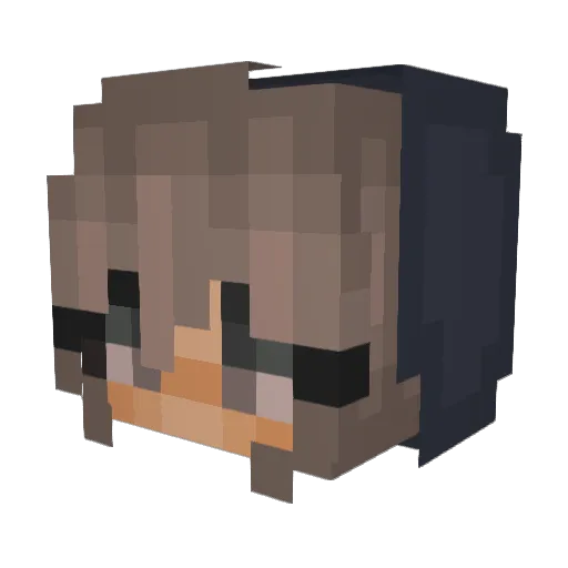 negra Minecraft avatar head, 3D render