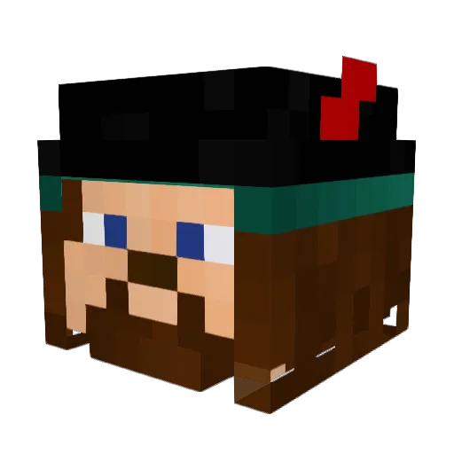 negrito27 Minecraft avatar head, 3D render