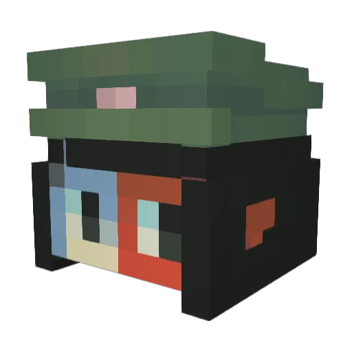 nejikomanai Minecraft avatar head, 3D render
