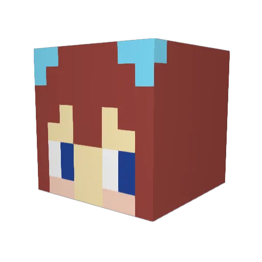 nekanai Minecraft avatar head, 3D render