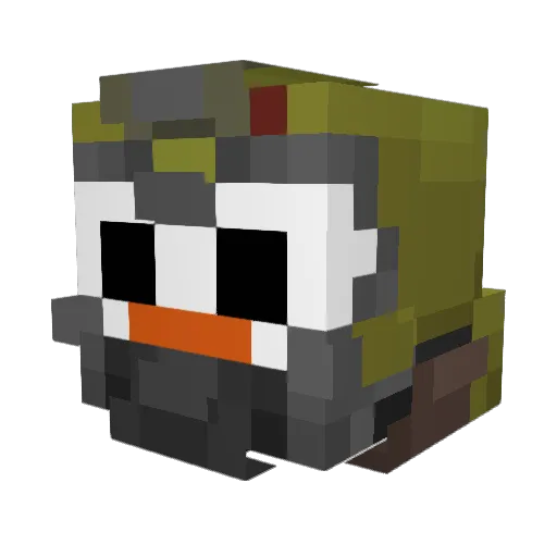 nekkidmolerat Minecraft avatar head, 3D render